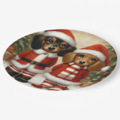 Dackel Weihnachts-Party Teller (Schrägansicht)