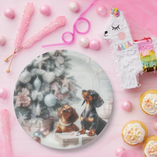 Dackel Weihnachts-Party Teller (Party)