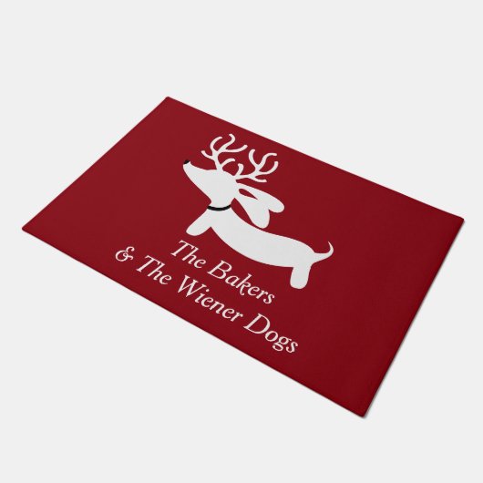 Dackel Weihnachts-Rentier Dackel Dog Doormat Fußmatte (Schrägansicht)