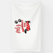 Dackel Weihnachts-Shirt _ Funny Feliz Naughty Do Banner (Vertikal)
