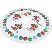 Dackel Weihnachts-Themenrock Polyester Weihnachtsbaumdecke (Schrägansicht)