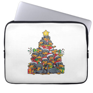 Dackel Weihnachtsbaum Dog Weihnachtsjunge Mädchen Laptopschutzhülle