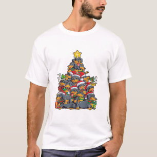 Dackel Weihnachtsbaum Dog Weihnachtsjunge Mädchen T-Shirt