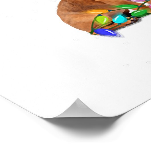 Dackel Weihnachtsbaum Dog Xmas Lights Pajamas F Poster (Ecke)