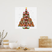 Dackel Weihnachtsbaum Dog Xmas Lights Pajamas F Poster (Küche)
