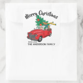 Dackel Weihnachtsbaum-Einkaufslabel Quadratischer Aufkleber (Tasche)