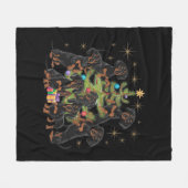 Dackel Weihnachtsbaum Fleecedecke (Vorderseite (Horizontal))