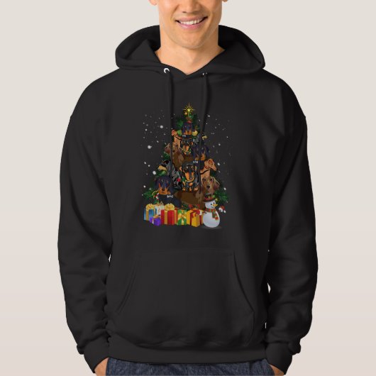Dackel-Weihnachtsbaum Hoodie (Vorderseite)
