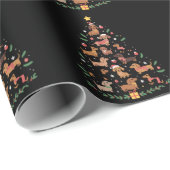 Dackel Weihnachtsbaum Hund Lover Hunde Besitzer Geschenkpapier (Rolleneckpunkt)