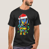Dackel Weihnachtsbaum Lichter Weihnachten Weihnach T-Shirt (Vorderseite)