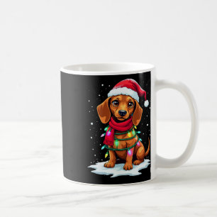 Dackel Weihnachtsbaum Niedliche Weihnachtsmannmütz Kaffeetasse