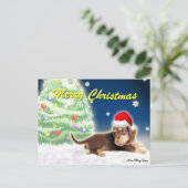 Dackel-Weihnachtsbaum-Postkarte Feiertagspostkarte (Stehend Vorderseite)