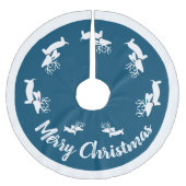 Dackel Weihnachtsbaum Rock Navy Weihnachten Polyester Weihnachtsbaumdecke (Vorderseite)