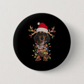Dackel Weihnachtsbaum Shirt Dackel Weihnachtsmannm Button (Vorderseite)