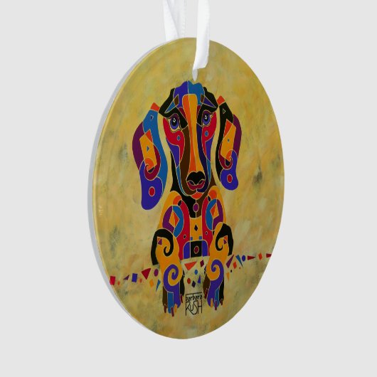 Dackel-Weihnachtsbaum-Verzierung Ornament (Vorderseite)