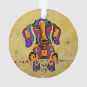 Dackel-Weihnachtsbaum-Verzierung Ornament (Rückseite)