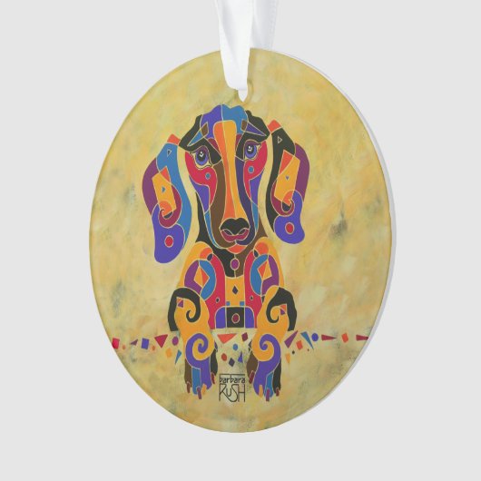 Dackel-Weihnachtsbaum-Verzierung Ornament (Vorderseite)