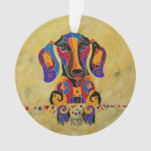 Dackel-Weihnachtsbaum-Verzierung Ornament (Vorderseite)