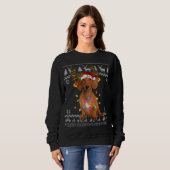 Dackel Weihnachtsbaum Weihnachtsmannmütze Hund Lov Sweatshirt (Vorne ganz)