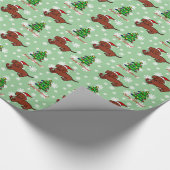 Dackel-WeihnachtsCartoon Geschenkpapier (Ecke)