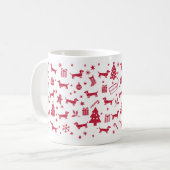 Dackel Weihnachtsdesign Kaffeetasse (Vorderseite Links)