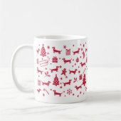 Dackel Weihnachtsdesign Kaffeetasse (Links)