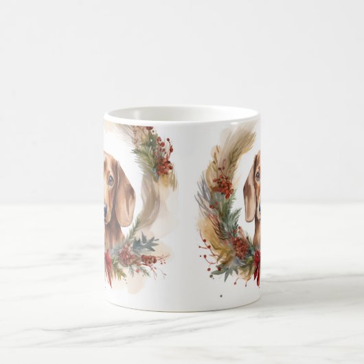 Dackel Weihnachtsfest Kaffeetasse (Mittel)