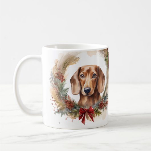 Dackel Weihnachtsfest Kaffeetasse (Links)