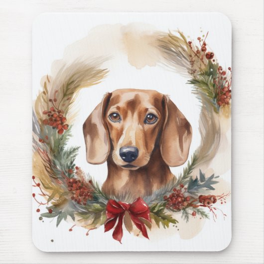 Dackel Weihnachtsfest Mousepad (Vorne)