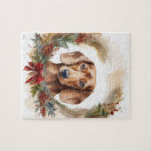 Dackel Weihnachtsfest Puzzle (Horizontal)