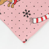 Dackel Weihnachtsgeschenk Fleecedecke (Ecke)