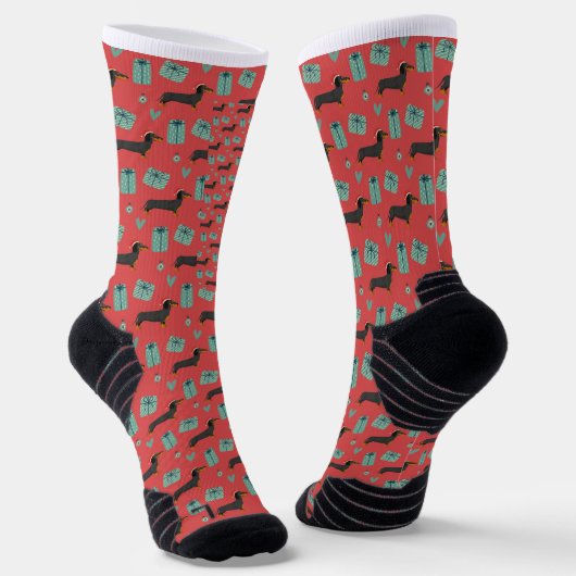 Dackel Weihnachtsgeschenk für Dackel Liebhaber Hun Socken (Gewinkelt)