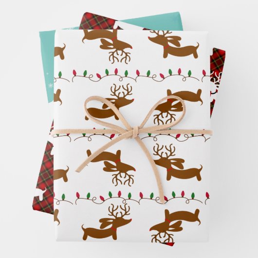 Dackel Weihnachtsgeschenk - Wrap - Beste Verkäufer Geschenkpapier Set (Beispiel)