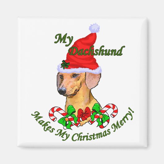 Dackel Weihnachtsgeschenke Magnet (Vorne)