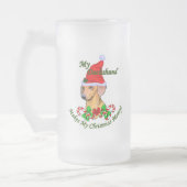 Dackel Weihnachtsgeschenke Mattglas Bierglas (Links)