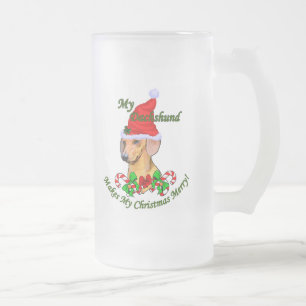 Dackel Weihnachtsgeschenke Mattglas Bierglas