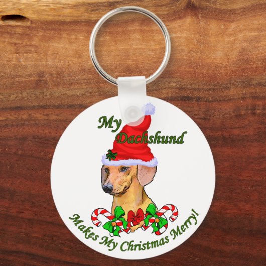 Dackel Weihnachtsgeschenke Schlüsselanhänger (Vorderseite)