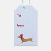 Dackel Weihnachtsgeschenke Tags mit String Geschenkanhänger (Rückseite)