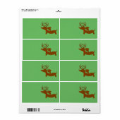 Dackel Weihnachtsgeschenke Tags Stickers | Rentier (Vorne)