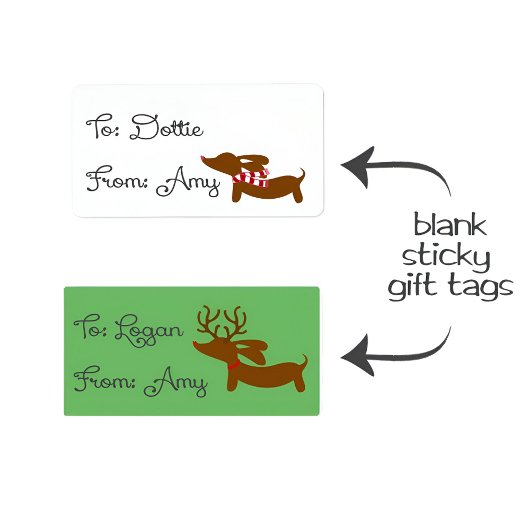 Dackel Weihnachtsgeschenke Tags Stickers | Rentier