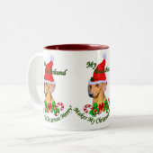 Dackel Weihnachtsgeschenke Zweifarbige Tasse (Vorderseite Links)