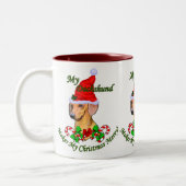 Dackel Weihnachtsgeschenke Zweifarbige Tasse (Links)