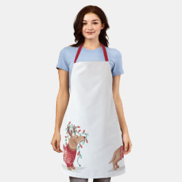 Dackel Weihnachtshund gemütliche Pullover mit Lich Schürze