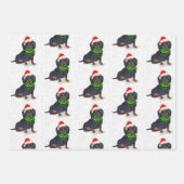 Dackel Weihnachtshund und Kariert Geschenkpapier Set (Vorderseite 2)
