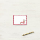 Dackel-WeihnachtshundeCozy Rot gestrickte Post-it Klebezettel (Auf Schreibtisch)