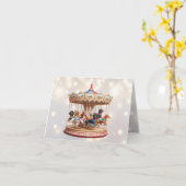 Dackel Weihnachtskarte Carousel Karte (Gelbe Blume)