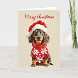Dackel Weihnachtskarte Dankeskarte