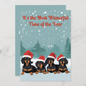 Dackel Weihnachtskarte Feiertagskarte (Vorne/Hinten)