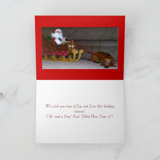 Dackel-Weihnachtskarte Feiertagskarte (Innenseite)