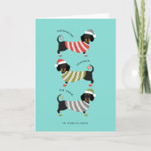 Dackel Weihnachtskarte Feiertagskarte (Vorderseite)